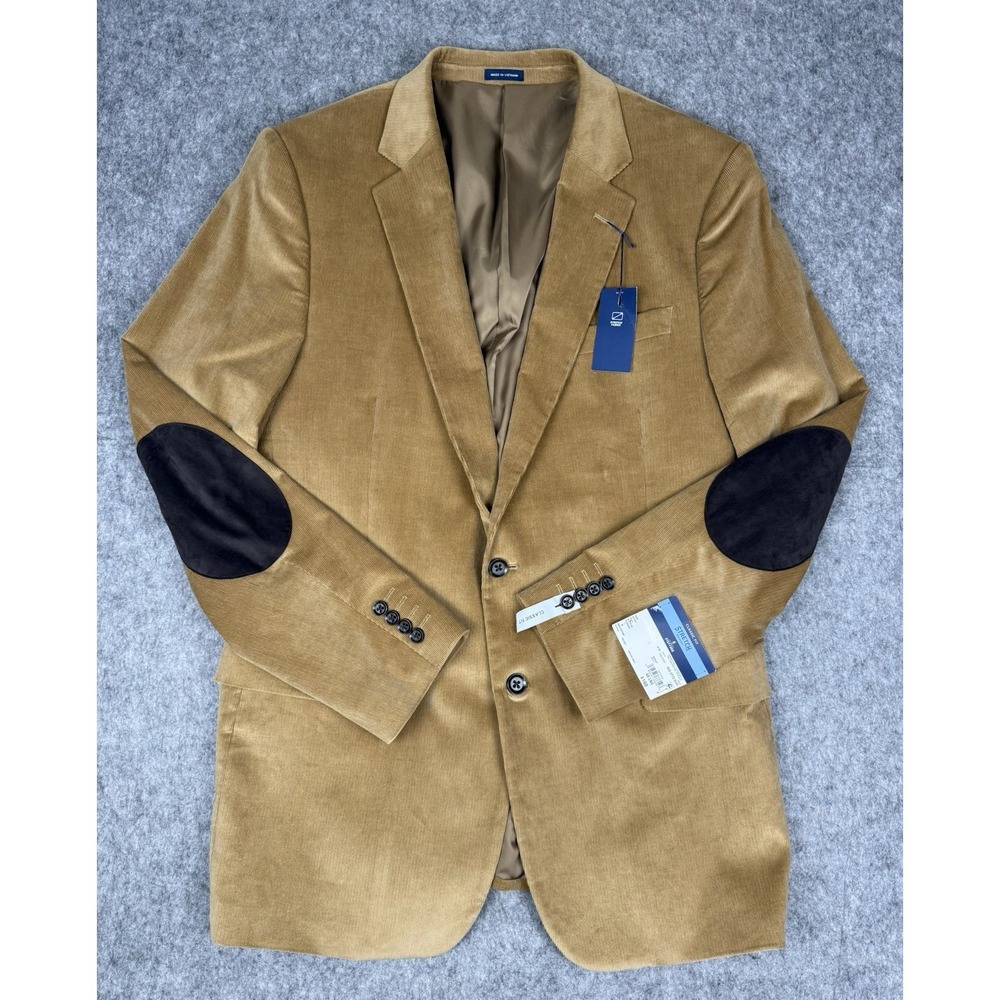 Stafford NWT Mens 48L Corduroy Sports Coat Blazer Jacket Elbow Patches $168 MSRP